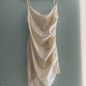 S White Sequin Mini Dress